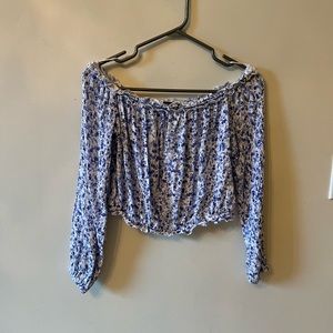 Dynamite Off-Shoulder Long Sleeve Floral Shirt